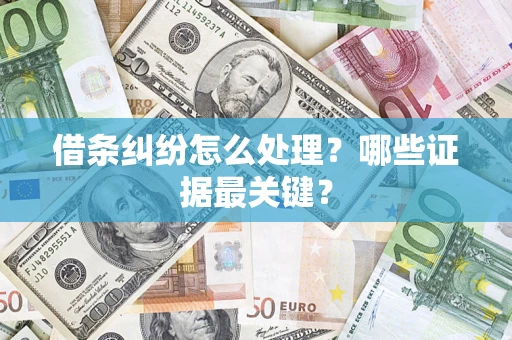 济南借条纠纷怎么处理？哪些证据最关键？